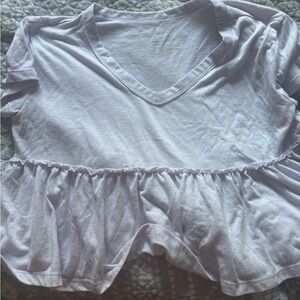 Light Purple Ruffled V-Neck Top